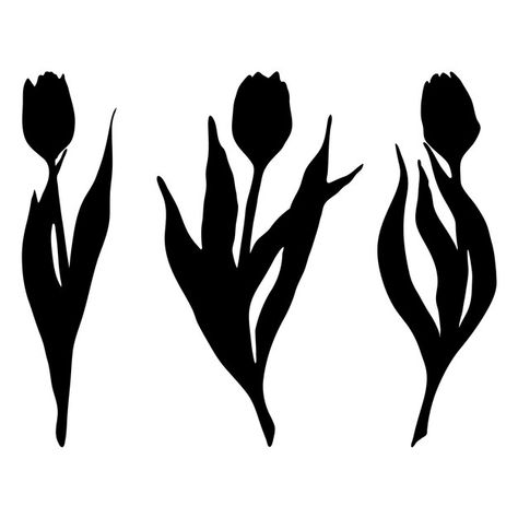 Tulip Silhouette, Smelling Flowers, Flower Silhouette, Black Tulips, Silhouette Images, Spring Tulips, Premium Colors, Spring Flower, Art References