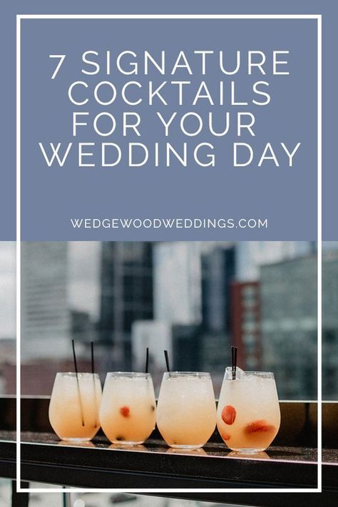 Specialty Wedding Drinks, Simple Wedding Cocktails, Beach Wedding Drinks, Wedding Cocktails Recipes, Popular Mixed Drinks, Cocktail Hour Food, Light Cocktails, Signature Cocktails Wedding, Cocktail Wedding Reception