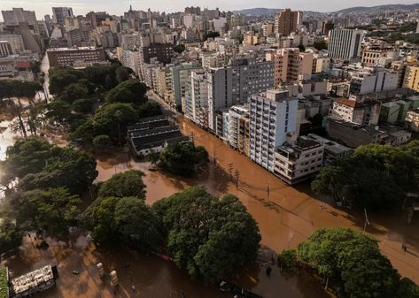 Flooding in Southern Brazil: Images of Rio Grande do Sul Underwater - The New York Times English Projects, Action Images, Southern Region, Modern History, Extreme Weather, Rio Grande, World News, Earth Day, Aerial View