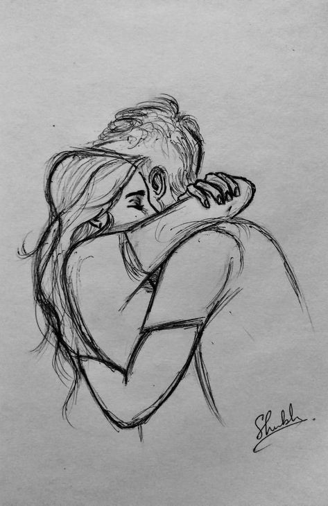 Love Drawing For Girlfriend, Sketches Of Love Passion, Relationship Drawings, Romantic Drawing, Fingerprint Art, Sketches Of Love, Simple Drawings, Couple Sketch, Easy Love Drawings