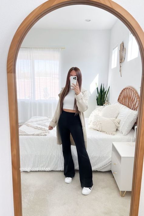 flared leggings outfit fall, black flared leggings outfits Leggings Rainy Day Outfits, Fall Outfits Flare Leggings, Flared Leggings Outfit Fall, Flared Leggings Outfit Winter, Black Flare Leggings Outfit, Black Flared Leggings Outfit, Flare Leggings Outfit, Leggings Outfit Winter, Black Flared Leggings