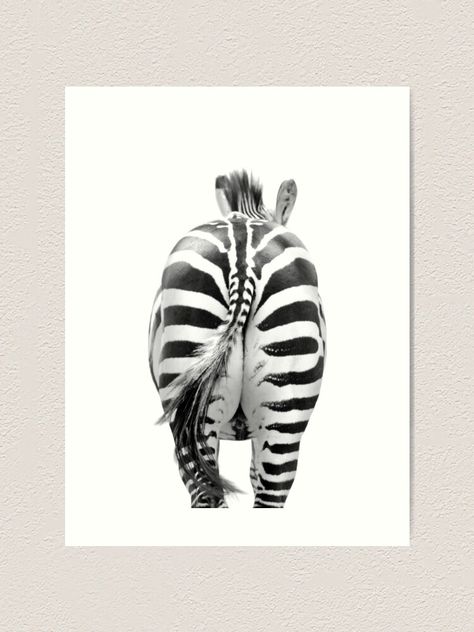 "Funny Zebra Butt Print" Art Print by MaikeArts | Redbubble Animal Butts Art, Animal Butts, Zebra Art, Artistic Inspiration, Pencil Sketch, Female Artists, Large Prints, Cotton Paper, Artist Inspiration