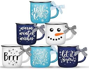 Hello Winter Snowman Mini Coffee Mugs Set of 6 Let It Snow Snowflake Mini Coffee Cups Tiered Tray Decor for Xmas Winter Holiday Kitchen Coffee Bar Decorations Housewarming Gift Coffee Bar Decorations, Winter Tiered Tray Decor, Kitchen Coffee Bar, Mini Coffee Cups, Bar Decorations, Coffee Mugs Set, Snowman Snowflake, Table Centerpiece Decorations, Coffee Bars In Kitchen