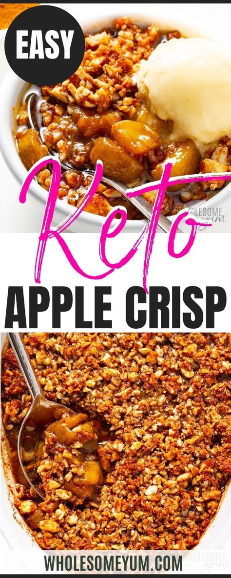 Low Carb Keto Apple Crisp Recipe | Wholesome Yum Keto Apple Recipes, Keto Apple Crisp, Keto Crisps, Sliced Zucchini, Apple Crisp Recipe, Ketogenic Desserts, Apple Crisp Easy, Apple Crisp Recipes, Healthy Apple