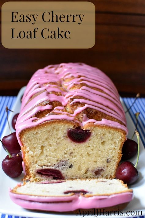 Moist and delicious, my Cherry Loaf Cake recipe is also oh so easy to make! Cherry Loaf Cake, Cherry Loaf, Torte Recipes, Mary Berg, Loaf Cake Recipes, Loaf Cakes, Cake Mug, Fresh Cherry, Crumble Cake