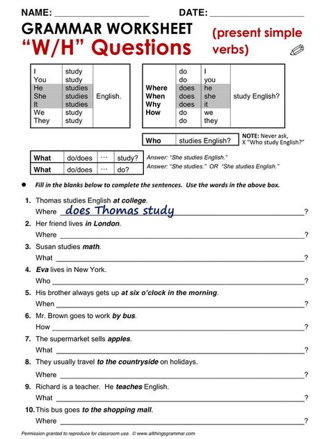 Feb 25, 2016 - English Grammar 'W/H' Questions (Present Simple) www.allthingsgrammar.com/wh-questions-present-simple.html Improve Speaking Skills, Esl Reading Comprehension, Phonics Videos, Fall Vocabulary, English Grammar Exercises, Esl Reading, Grammar Quiz, Writing Prompts Funny, Simple Present