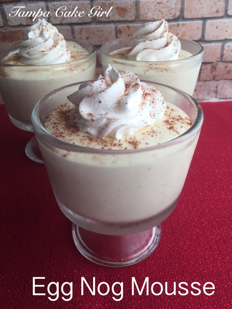 Eggnog Dessert, Pumpkin Mousse, Cake Girl, Mousse Dessert, Eggnog Recipe, Egg Nog, Holiday Eating, Mousse Recipes, Creamy Desserts