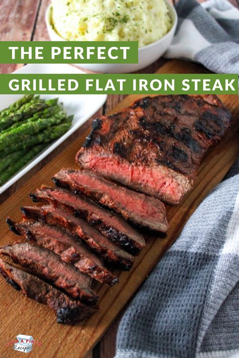 How to Grill the Perfect Flat Iron Steak Grilled Flat Iron Steak, Flat Iron Steak Recipes, Grilled Recipes, Fillet Steak, Flat Iron Steak, Traeger Recipes, Grilling Season, Summer Grilling, How To Grill Steak