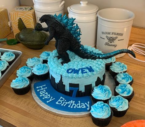 Godzilla Birthday Cupcakes, Godzilla Birthday Cake Ideas, Godzilla Party Favors, Godzilla Themed Birthday Party, Godzilla Birthday Party Cake, Godzilla Cupcakes, Godzilla Birthday Party Decorations, Godzilla Cake Ideas, Godzilla Cookies