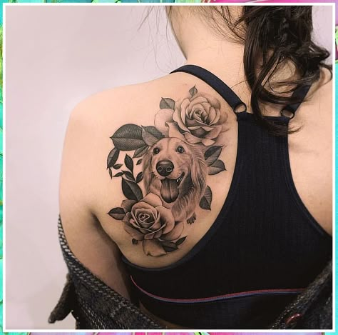 Dog Tattoo - The amazing choice of Smart Consumers - find all you need and buy them today. Click to Visit! Tattoo Lower Back, Golden Retriever Tattoo, Dog Portrait Tattoo, Dachshund Tattoo, Bulldog Tattoo, Tattoos For Dog Lovers, Dog Memorial Tattoos, Pawprint Tattoo, Dog Paw Tattoo