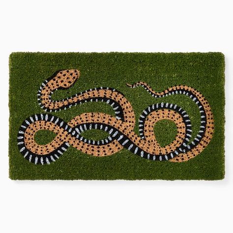 Halloween Decorations | West Elm Fun Kitchen Rug, Cool Welcome Mats, Cute Door Mat, Fun Door Mats, Colorful Doormat, Front Porch Rug, Snake Decor, Door Mats Outdoor, Cute Door Mats