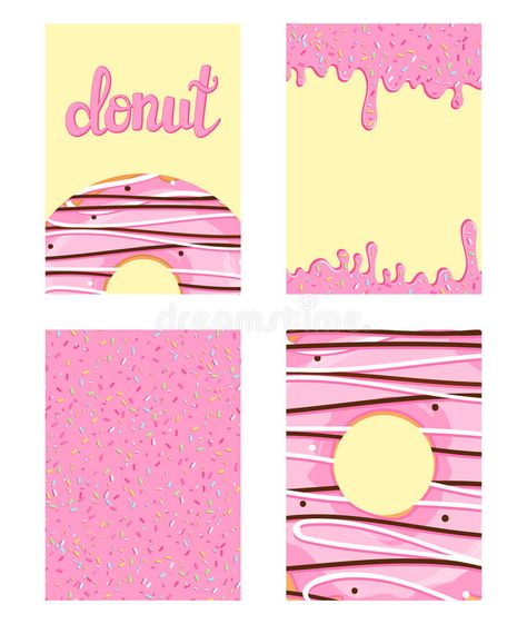 Donut Poster Ideas, Mini Donuts Ideas Logo, Vintage Donut Shop, Poster Donat, Mini Donuts Logo, Donut Template, Donuts Illustration, Donut Poster, Glaze Donut