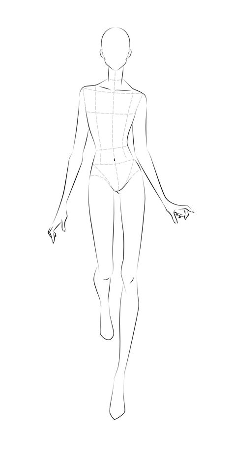 Body To Draw Clothes On, Fashion Croquis Poses Templates, Croquis Fashion Illustration Female, Women Croquis, Model Poses Drawing Template, Female Fashion Illustration, Croqui Template, Croquis Template, Mannequin Drawing