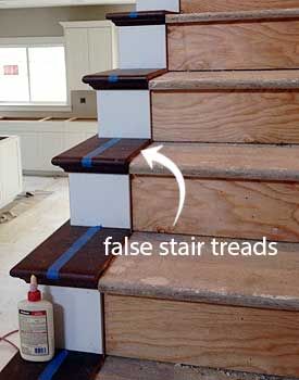 False stair treads Refinish Staircase, Renovation Hacks, Craftsman Staircase, Redo Stairs, Wood Stair Treads, Lake Kitchen, Stair Renovation, Stairs Renovation, Circular Stairs