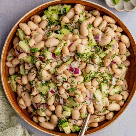 Cannellini Bean Salad – Real Food with Sarah Foods With Casein, Cannelloni Bean Salad, Plant Meals, White Bean Salad Recipes, Cannellini Bean Salad, Kidney Bean Salad, Magical Fruit, Noodle Salad Cold, Grilled Peach Salad