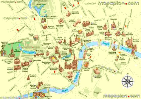 London top tourist attractions map - Map of top 10 must-see historical places in central London - Locations of other major landmarks including most popular sites, famous old destinations, best free museums, must-do spots London Locations, Europe Packing, Map Of London, Packing For Europe, Map Illustration, London Map, Historical Places, Printable Maps, Topo Map