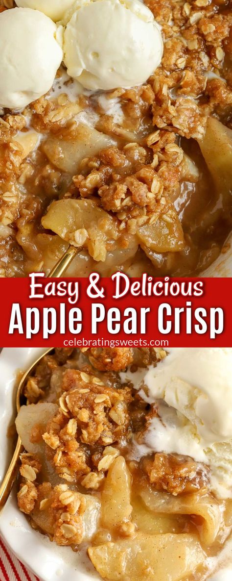 Pear Crumble Pie, Pear Cobbler Recipe, Pear Crumble Recipe, Pear Recipes Easy, Pear Pie Recipe, Apple Pear Crisp, Pear Dessert Recipes, Celebrating Sweets, Crisp Desserts