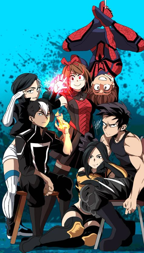 Boku no Marvel Academia art 5 by DuckLordEthan on DeviantArt Robbie Reyes Fanart, My Marvel Academia, My Hero Academia Figures, Marvel Academy, Flash Thompson, My Hero Academia Characters, Robbie Reyes, Laura Kinney, Marvel Anime