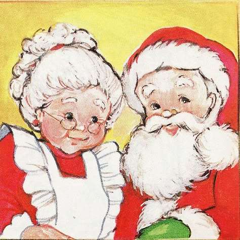 Mr & Mrs Claus Mrs Santa Claus Drawing, Santa Claus And Mrs Claus, Santa Pics, Santa Images, Santa And Mrs Claus, Sock Dolls, Santa Pictures, Vintage Xmas, Vintage Christmas Images