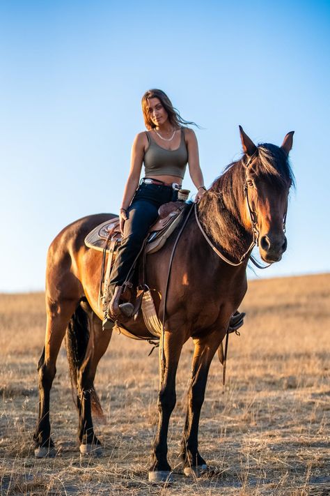 Woman on a Horse in a Natural Setting · Free Stock Photo Woman On Horse Reference, Sitting On Horse Pose Reference, Person On Horse Reference, Person Riding Horse, Woman On A Horse, Woman On Horseback, Woman On Horse, Woman And Horse, Mustang Makeover