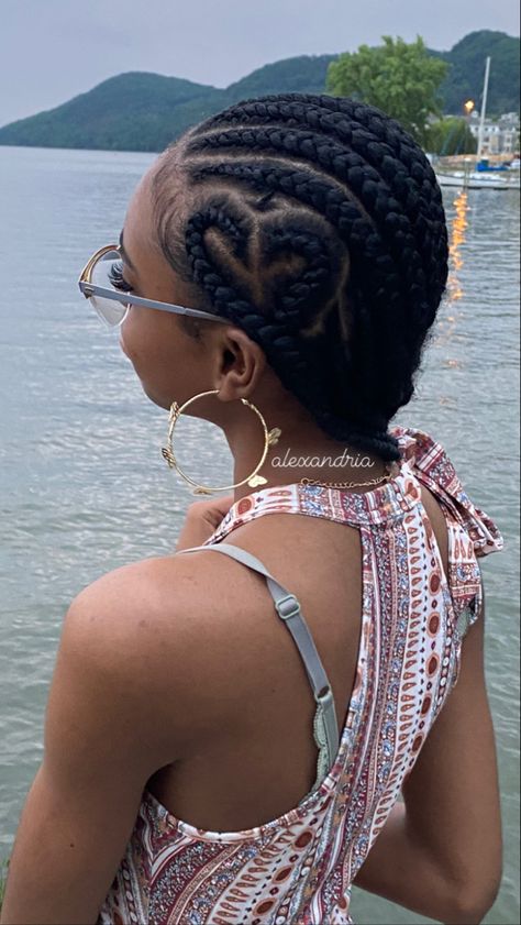 Heart Cornrows, Protective Hairstyles Braids, School Hairstyles, Back To School Hairstyles, Hairstyles Braids, 4c Hairstyles, Natural Hairstyles, Hairstyles For School, Protective Hairstyles