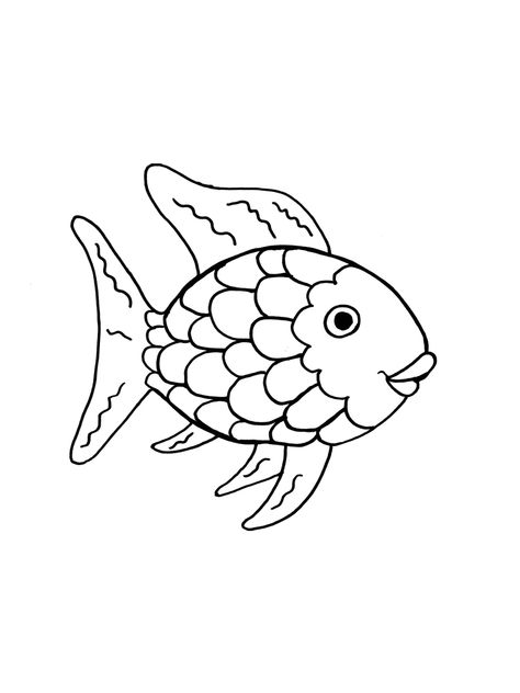 Rainbow Fish coloring pages. Download and print Rainbow Fish coloring pages. Rainbow Fish Template, Rainbow Fish Coloring Page, The Rainbow Fish, Fish Printables, Fish Outline, Fish Coloring, Deco Marine, Fish Template, Fish Coloring Page