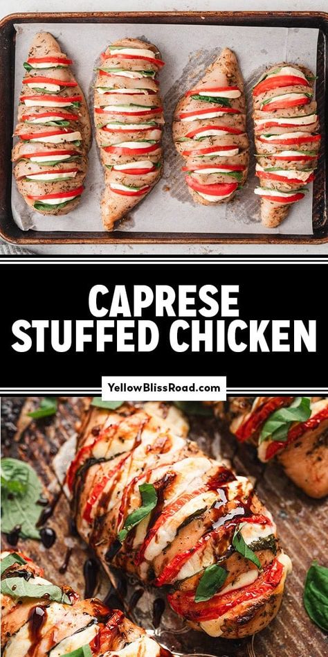 Caprese Chicken Wrap, Caprese Chicken Baked, Caprese Stuffed Chicken, Chicken Caprese Recipe, Baked Caprese Chicken, Stuffed Chicken Recipe, Mozzarella Tomato, Bbq Chicken Breast, Healthy Eating Meal Plan