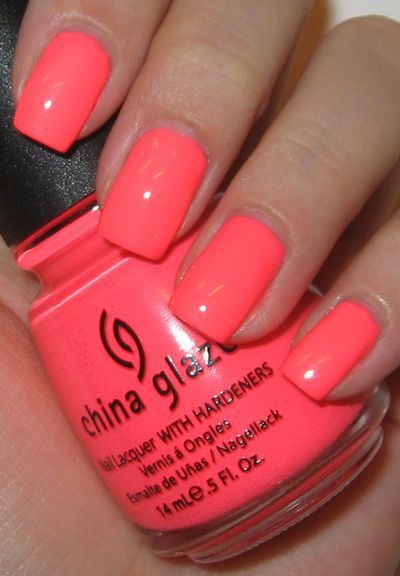 This is a really cute summer color that really pops. And its a China Glaze so its perfect. From T Cruise Nails Caribbean Ideas, Hot Coral Nails, Coral Toes, Uñas Color Coral, Bright Coral Nails, Flip Flop Fantasy, Coral Nail Polish, Nail Laquer, Neon Nail Polish