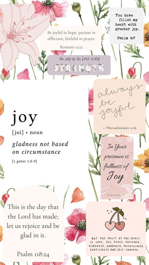 Fruit of the Spirit: JOY #bible #bibleverse #fruitofthespirit #joy #godisjoy #christiangirl Fruit Of The Spirit Joy, Christian Iphone Wallpaper, Cute Bibles, Bible Verse Background, Christian Backgrounds, Flowers Cute, Bible Quotes Wallpaper, Rejoice And Be Glad, Jesus Wallpaper