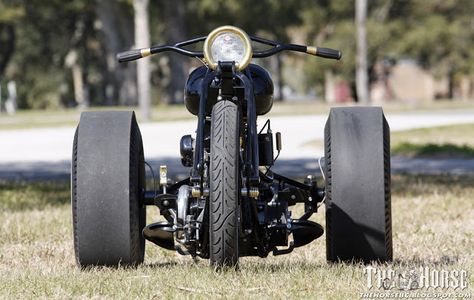 Custom Trikes, Trike Motorcycle, Brass Rings, Black Bike, Parking Lot, The Horse, Shovel, Chopper, Open Wheel Racing