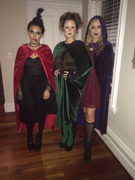 Easy Sanderson Sisters Costumes, Easy Hocus Pocus Costume, Hermanas Sanderson Disfraz, Hocus Pocus Costumes Diy, Hocus Pocus Outfit Ideas, Hocus Pocus Witches Costumes, Hocus Pocus Disneybound, Hocus Pocus Inspired Outfits, The Sanderson Sisters Costumes