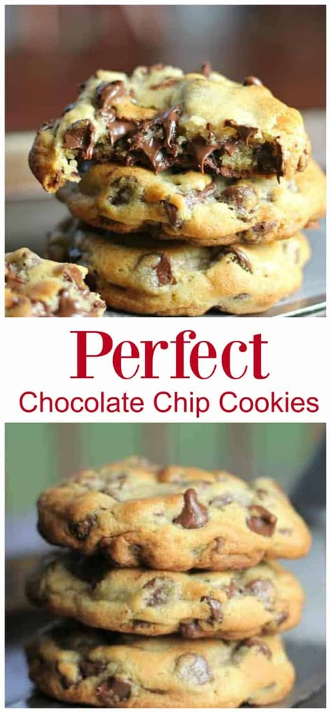 Perfect Chocolate Chip Cookies Crispy Chocolate Chip Cookies, Chocolate Chips Cookies, Perfect Cookies, Homemade Chocolate Chips, Homemade Chocolate Chip Cookies, Perfect Chocolate Chip Cookies, Chocolate Cookie Recipes, Cookies Chocolate, Chewy Chocolate Chip