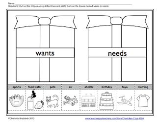 Classroom Freebies Too: Wants and Needs Freebies from Charlotte's Clips December Kindergarten, Needs Vs Wants, Kindergarten Christmas, Kindergarten Social Studies, Christmas Lesson, Human Needs, Christmas Teaching, Winter Classroom, Winter Kindergarten