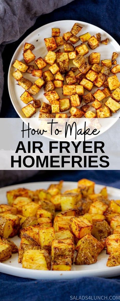 Home Fries In The Air Fryer, Home Fries Recipe Air Fryer, Air Fry Home Fries, Air Fried Home Fries, Airfryer Home Fries, Breakfast Home Fries, Air Fried Breakfast, Air Fryer Home Fries, Fried Breakfast Potatoes