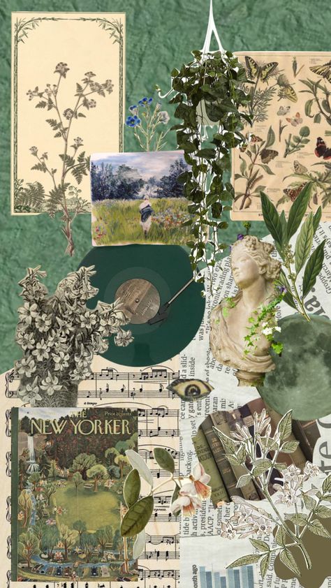 Nature Aesthetic Wallpaper Collage, Plant Collage Art, Moodboard Collage Aesthetic, Plant Collage Wallpaper, Green Collage Aesthetic, Green Wallpaper Collage, Aesthetic Collage Background, Green Plants Wallpaper, Green Collage Wallpaper