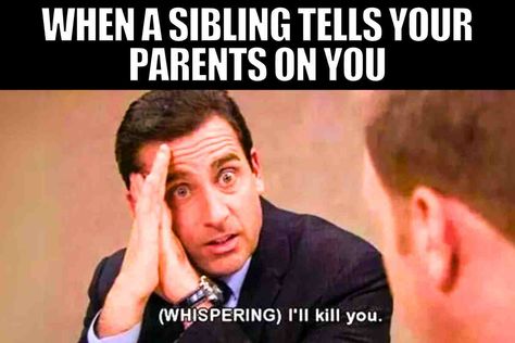 telling on siblings meme 1 Funny Sibling Quotes, Funny Siblings Quote, Brother Sister Halloween, Funny Sister Memes, Sibling Humor, Brother Memes, Siblings Funny Quotes, Sibling Memes, Growing Up With Siblings