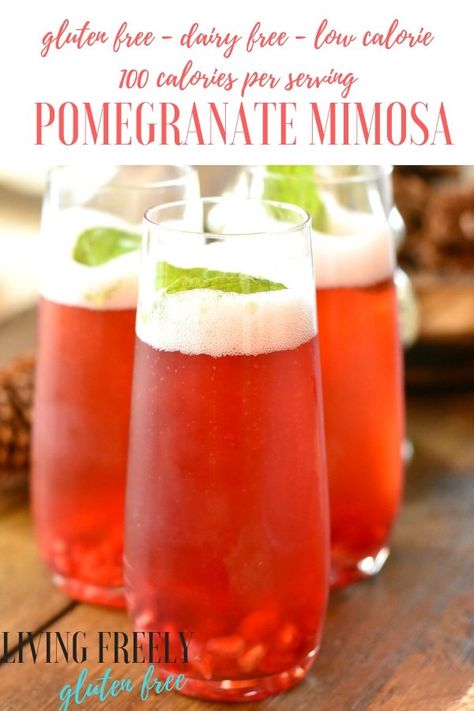 Pomegranate Mimosa Recipe, Gluten Free Alcoholic Drinks, Dairy Free Cocktails, Glee Christmas, Paleo Christmas Recipes, Pomegranate Recipe, Pomegranate Mimosa, Gluten Free Cocktails, Mimosa Drink