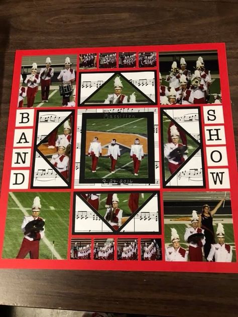 Color Guard Senior Night Posters, Marching Band Senior Night Posters, Senior Night Posters Colorguard, Band Scrapbook Ideas, Band Scrapbook Layouts, Marching Band Scrapbook Ideas, Senior Poster Board Ideas Band, Senior Marching Band Poster Ideas, Color Guard Senior Gifts