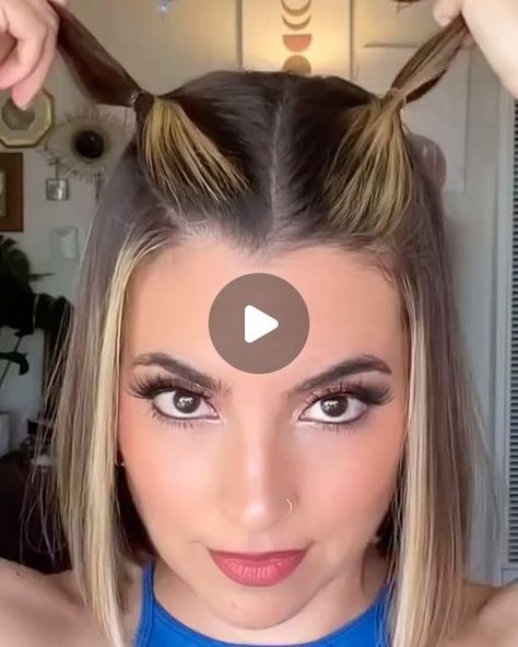 Short Hair Updo Tutorial, Short Hair Ponytail, Short Hair Up, Natural Hair Tutorials, Hair Diy, Hair Upstyles, Hair And Makeup Tips, Easy Hair Updos, Hair Tips Video