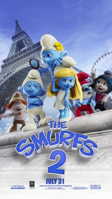 The Smurfs 2 (2013) Animated Poster, Movie Franchises, The Smurfs 2, Fred Armisen, Evil Wizard, Disney Princess Cartoons, Angry Birds Movie, San Quentin, The Smurfs