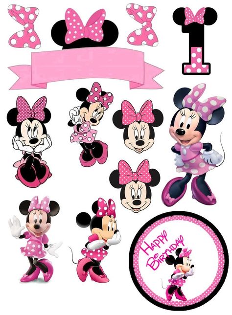 Mini Mouse Topper Printable, Pink Mini Mouse Cake Topper Printable, Mickey Mouse Toppers Free Printable, Minnie Mouse Toppers Free Printable, Pink Minnie Mouse Cake Topper Printable, Cake Stickers Free Printable, Mini Mouse Printable, Diy Minnie Mouse Cake Topper, Minnie Mouse Cake Topper Free Printable