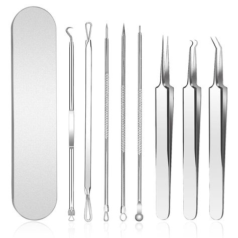 This blackhead extractor uses anti slip handle design,dual heads tools help you easily remove pimples, blackheads, whiteheads, pimples, pimples, fat particles, and more. Ear Pimple, Pimple Popper Tool, Pimple Extractor, Comedone Extractor, Blackhead Remover Tool, Extractor Tool, Home Remedies For Acne, How To Remove Pimples, روتين العناية بالبشرة