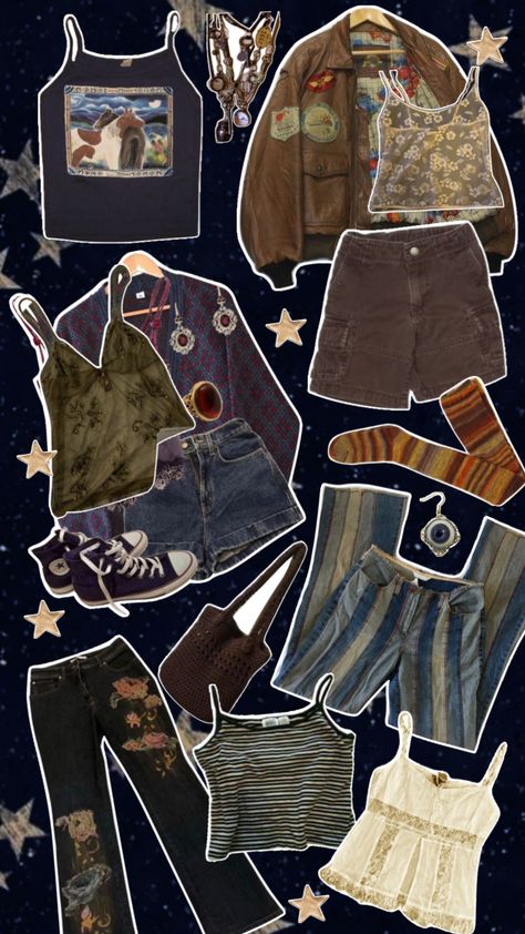 Outfit Ideas Moodboard, Aesthetic Outfit Moodboard, Cryptid Outfit Aesthetic, Patchwork Outfit Aesthetic, Aesthetic Moodboard Outfits, Cryptid Aesthetic Outfit, Forest Punk Aesthetic Outfits, Criptyd Core Outfit, Summer Cryptidcore Outfits