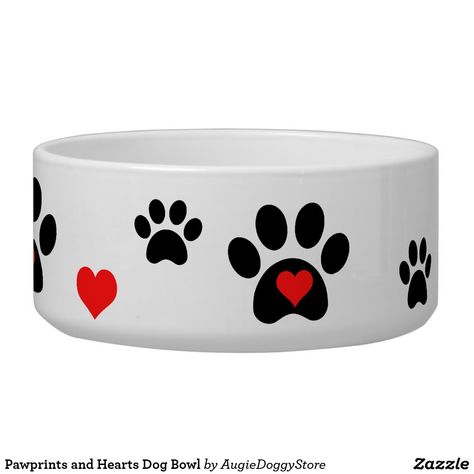 Heart Bowl, Dog Water Bowls, Dog Paw Print, Dog Bowl, Animal Skulls, Water Bowl, Dog Paw, Paw Prints, Metal Art Prints