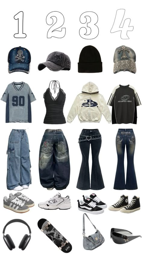 Tomboy Y2k Outfits, Y2k Outfits For School Dress Code, Alternative Y2k Outfits, Y2k Female Outfits, Basic Y2k Outfits, Y2k School Outfits, Yk2 Fashion, 2000s Alt Fashion, Cloth Aesthetic