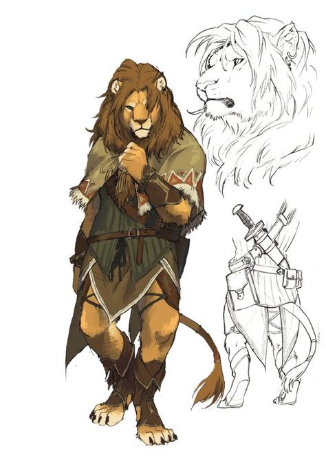 lion2 by koutanagamori.deviantart.com on @deviantART: High Fantasy, Arte Fantasy, A Lion, 영감을 주는 캐릭터, Dnd Characters, Creature Design, Character Portraits, A Drawing, Creature Art