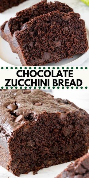 Zucchini Recipes Dessert, Chocolate Loaf, Grated Zucchini, Chocolate Zucchini Bread, Zucchini Bread Recipes, Chocolate Zucchini, Bread Recipes Sweet, Köstliche Desserts, Handprint Art