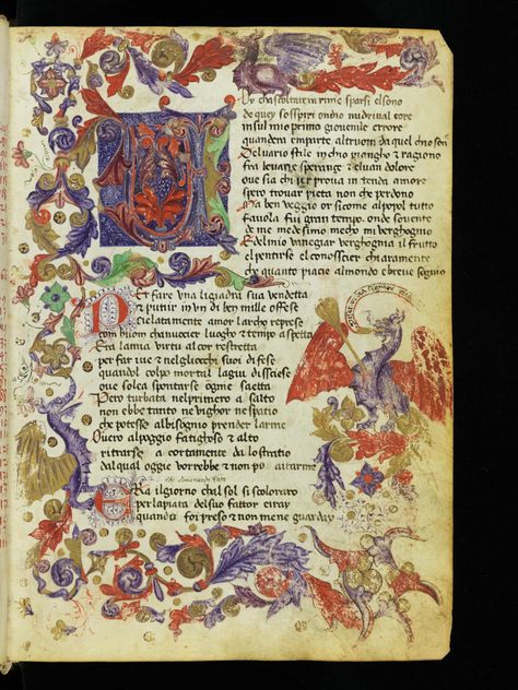 Italian Poetry, Illustrated Manuscript, Medieval Books, Architecture Life, Principles Of Art, Albrecht Durer, Medieval Manuscript, Illuminated Letters, Illuminated Manuscripts