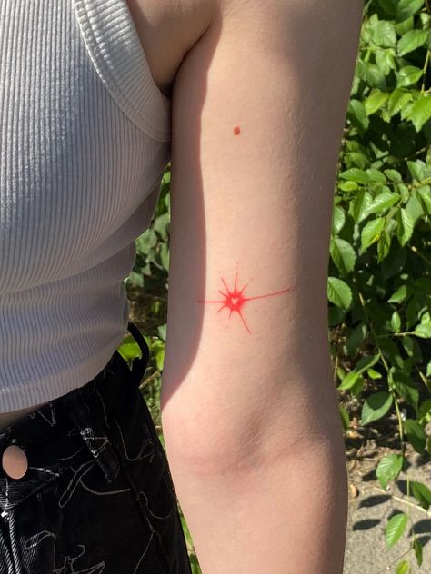 7 Stars Tattoo, Red String Tattoo, Stardust Tattoo, Art Inspired Tattoos, Funky Tattoos, Palm Tattoos, Small Hand Tattoos, Dainty Tattoos, Dream Tattoos