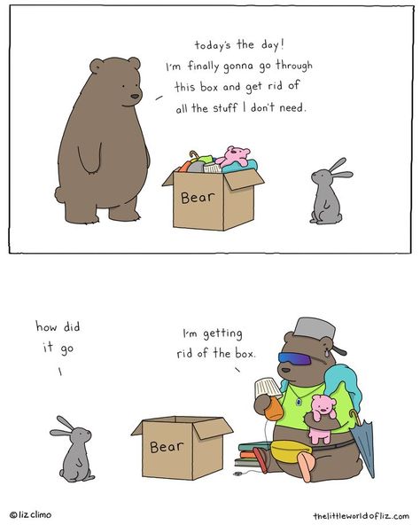 Liz Climo Comics, Liz Climo, Bear And Rabbit, Gf Memes, Funny Animal Comics, Cartoon Strip, Cute Funny Cartoons, Morning Cartoon, Love Funny